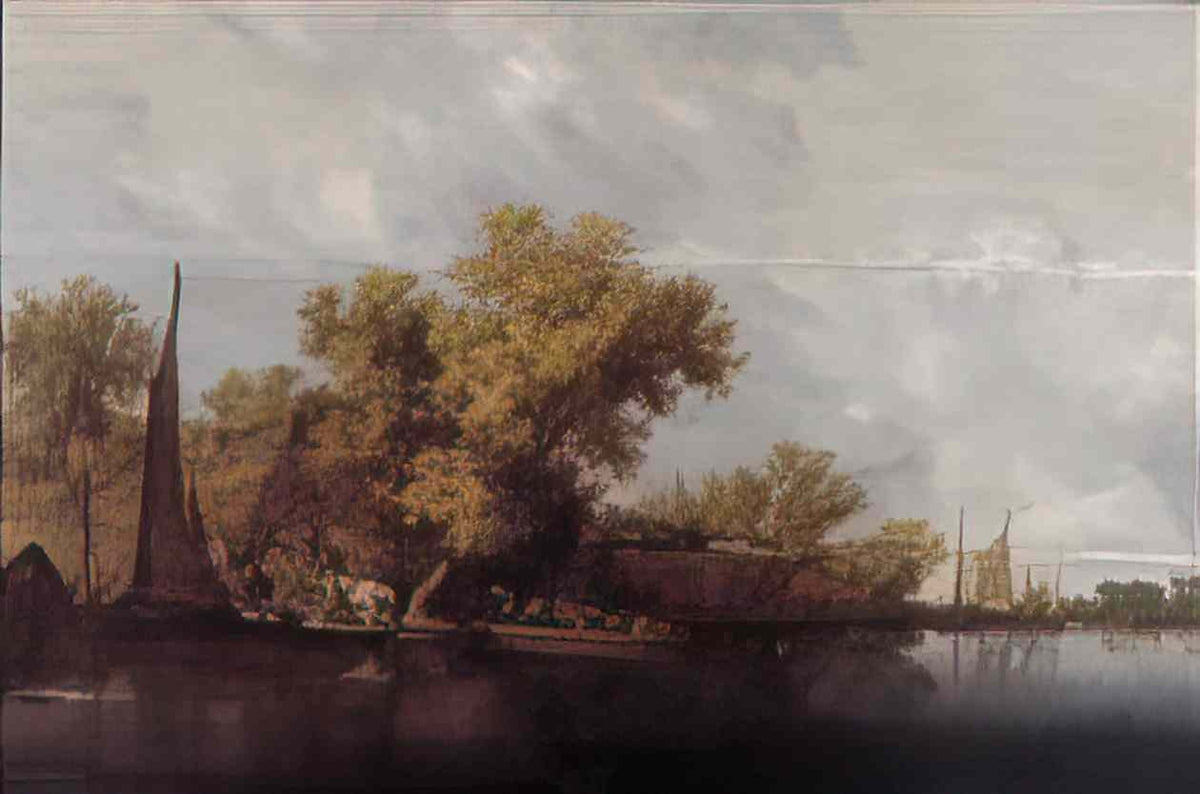 Salomon van Ruysdael s j van ruysdael rivierlandschap met veerboot nk Art A4 Photo Print