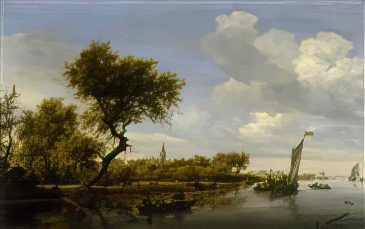 Salomon van Ruysdael salomon van ruysdael river landscape with a chur Art A4 Photo Print