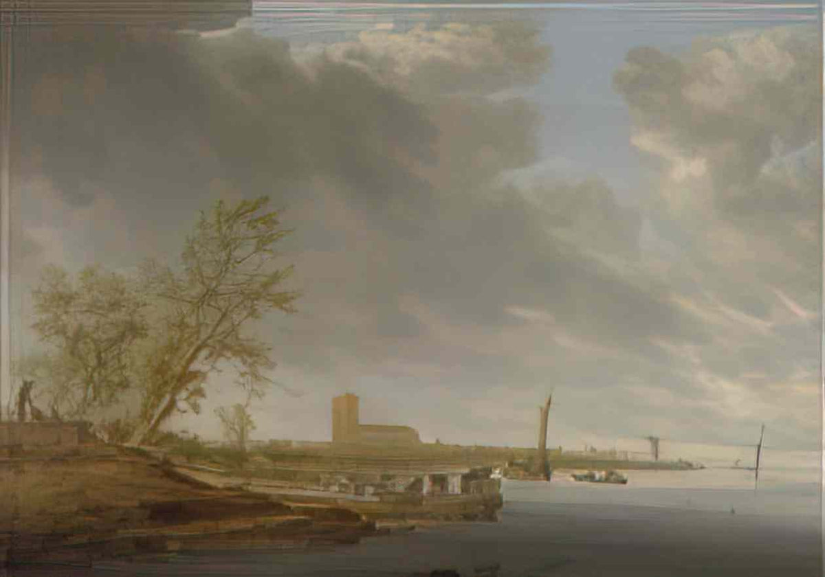 Salomon van Ruysdael salomon van ruysdael river landscape with a view Art A4 Photo Print
