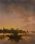 Salomon van Ruysdael salomon van ruysdael water landscape with fisher Art A4 Photo Print