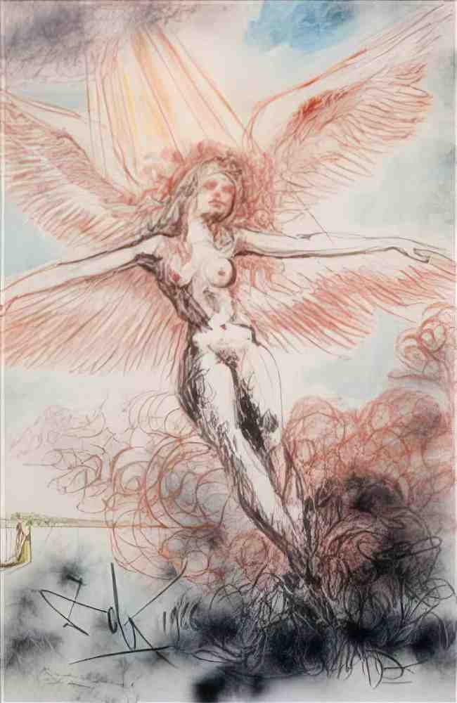 Salvador Dali salvador dali angel in ecstasy Art A4 Photo Print