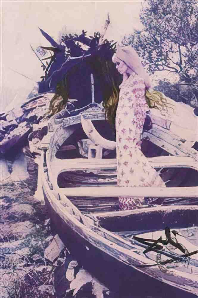 Salvador Dali salvador dali bateau anthotropic amanda lear1 Art A4 Photo Print