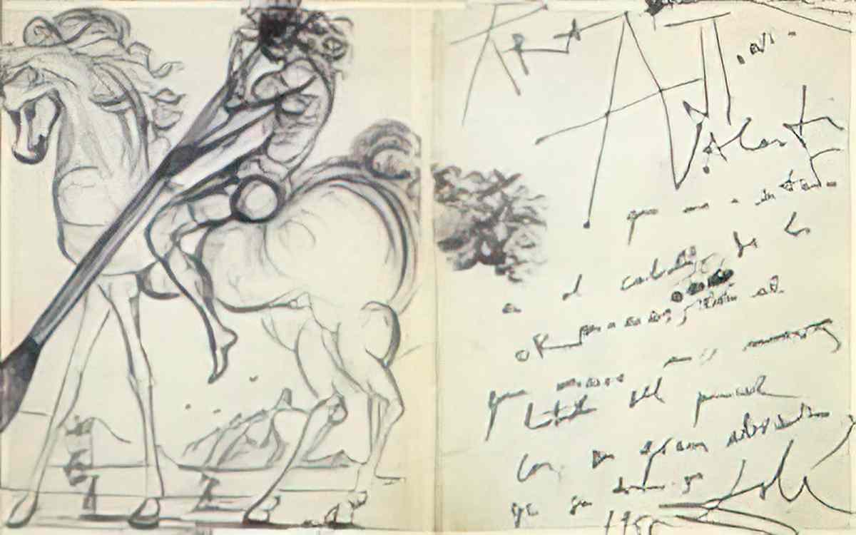 Salvador Dali salvador dali cavalier de la brosse Art A4 Photo Print