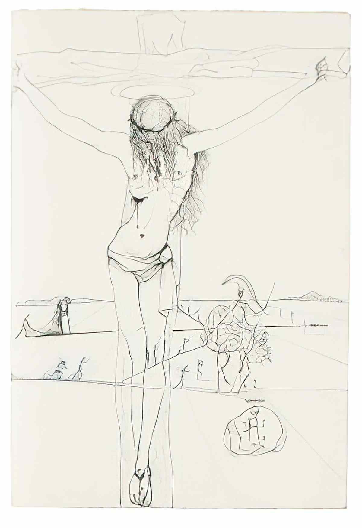 Salvador Dali salvador dali christ et cavalier1 Art A4 Photo Print