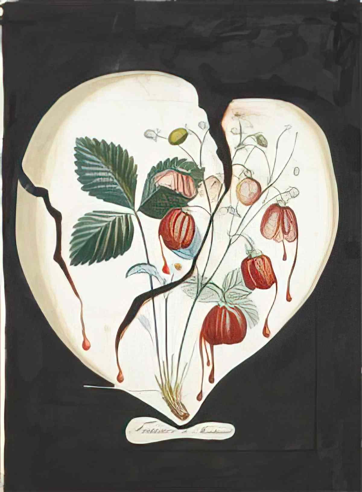 Salvador Dali salvador dali coeur de fraises strawberry heart Art A4 Photo Print