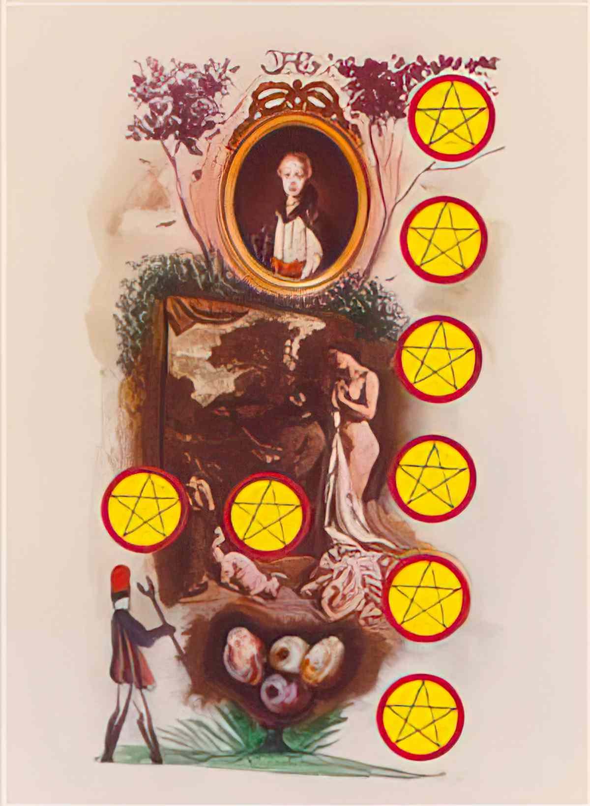 Salvador Dali salvador dali eight of pentacles Art A4 Photo Print