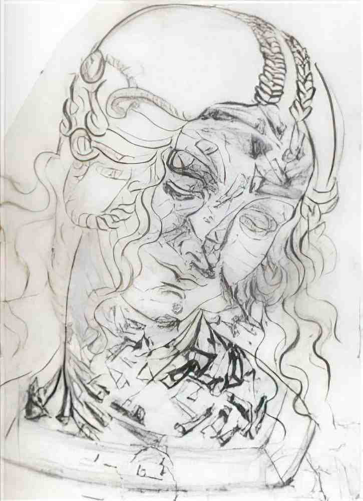 Salvador Dali salvador dali etude de tete eclatee Art A4 Photo Print
