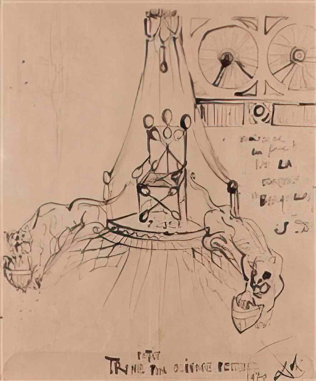 Salvador Dali salvador dali etude pour le decor de la sala dels escut Art A4 Photo Print