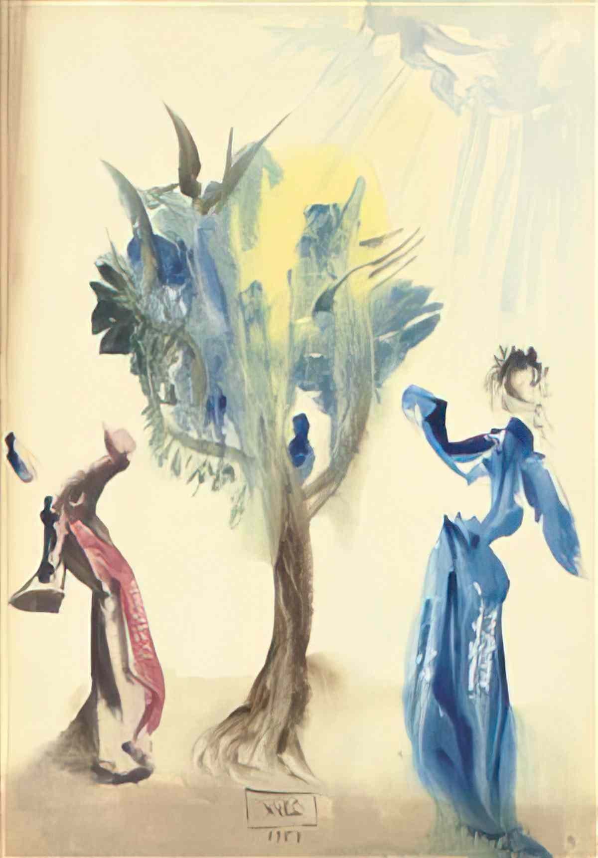 Salvador Dali salvador dali larbre du chatiment for la divine comedi Art A4 Photo Print