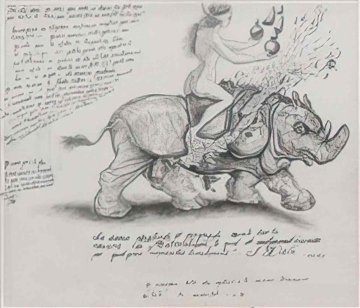 Salvador Dali salvador dali le rhinoceros Art A4 Photo Print