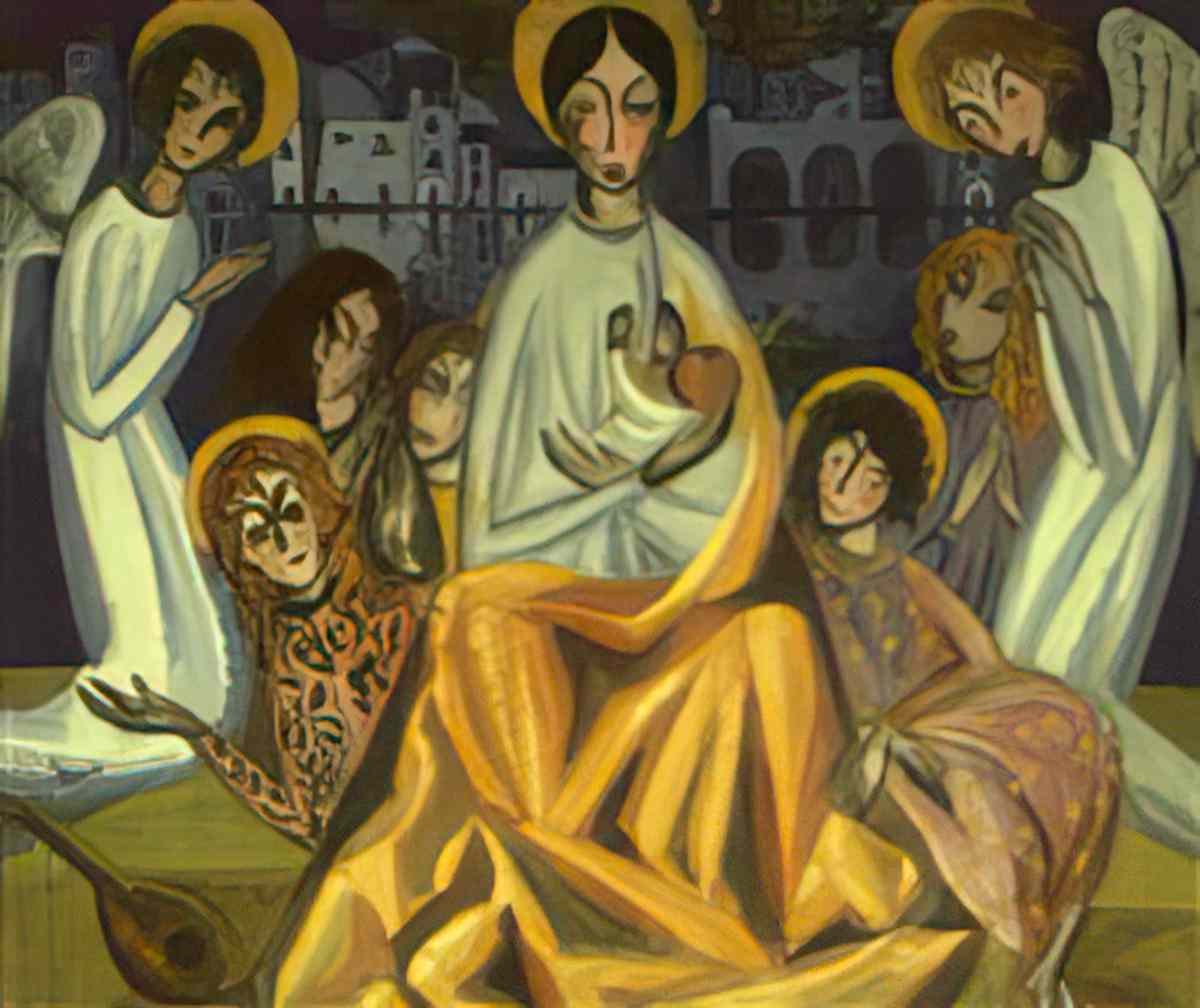 Salvador Dali salvador dali nativite et brodeuse devant la mer Art A4 Photo Print