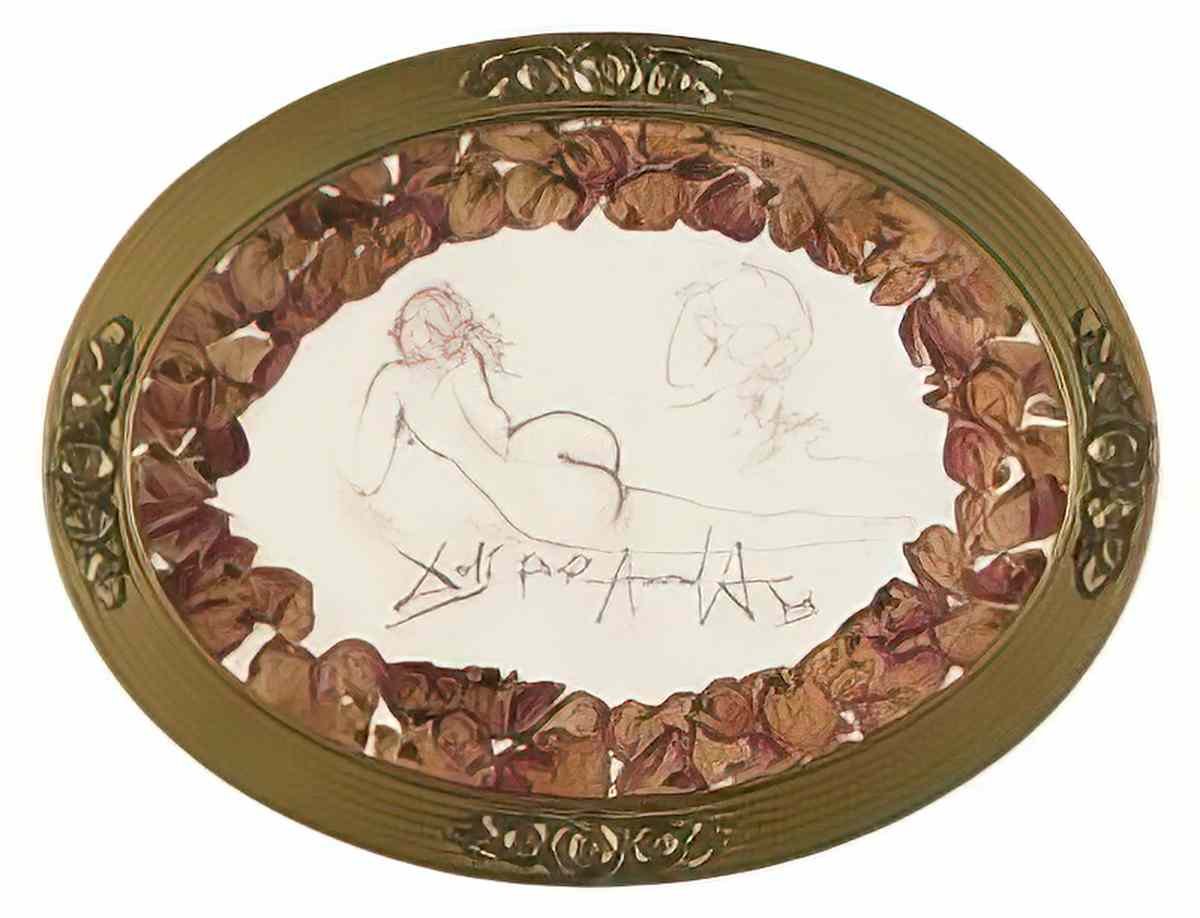 Salvador Dali salvador dali nu feminin de dos et portrait Art A4 Photo Print