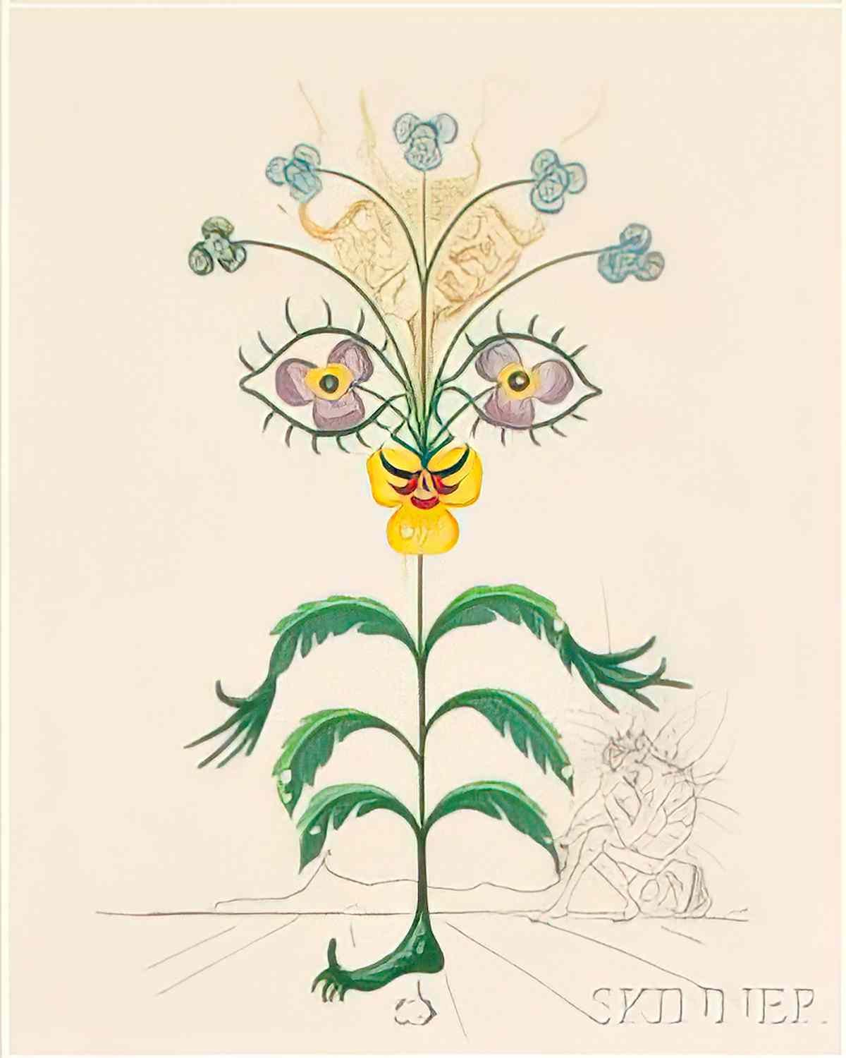 Salvador Dali salvador dali pensee viola cogitans Art A4 Photo Print