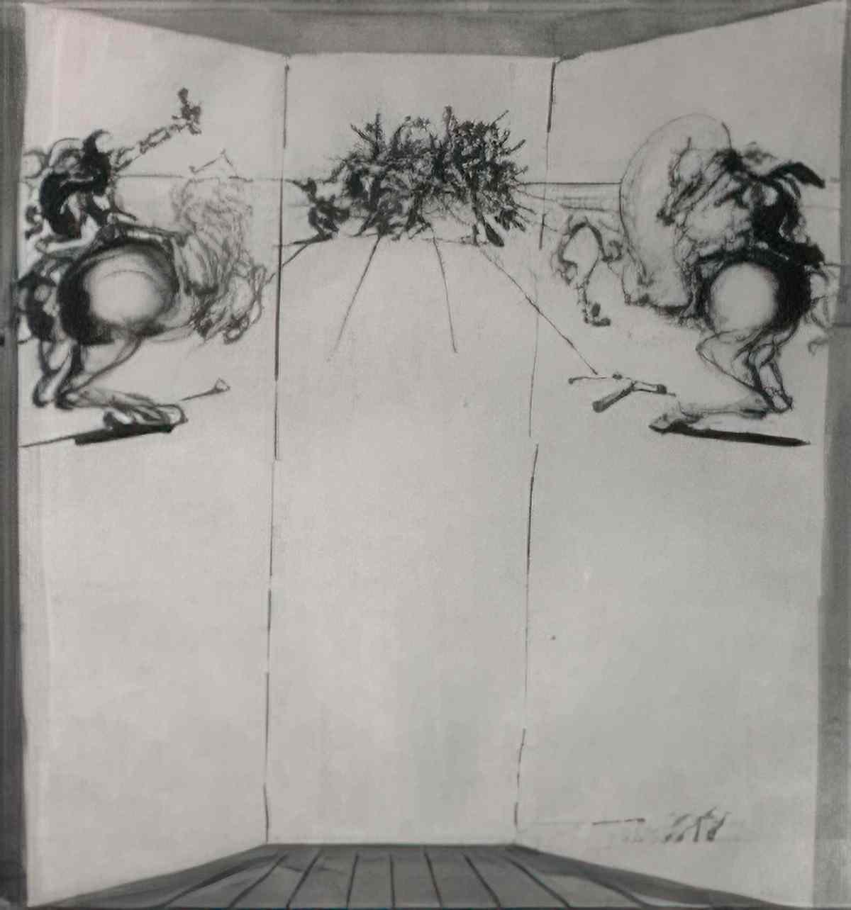 Salvador Dali salvador dali projet de paravent au combat des chevalie Art A4 Photo Print