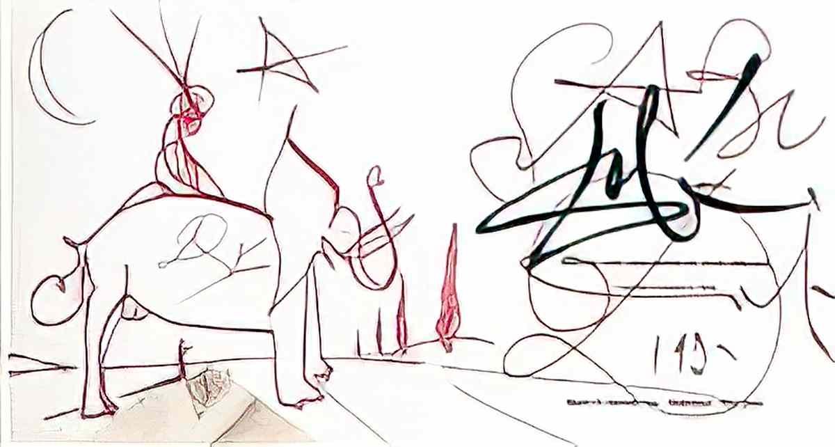 Salvador Dali salvador dali sans titre elephant et cornac1 Art A4 Photo Print