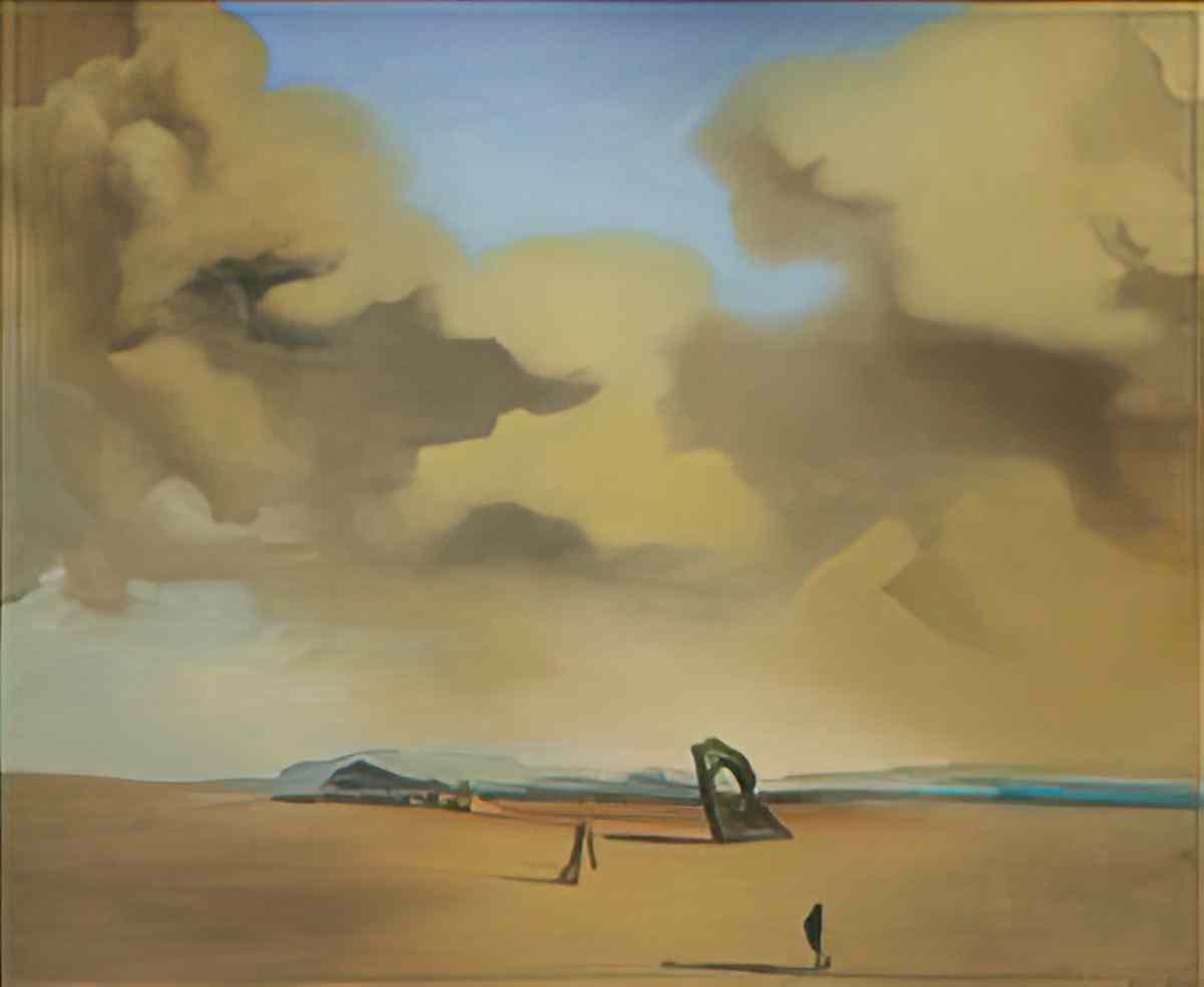 Salvador Dali salvador dali spectre du soir sur la plage Art A4 Photo Print