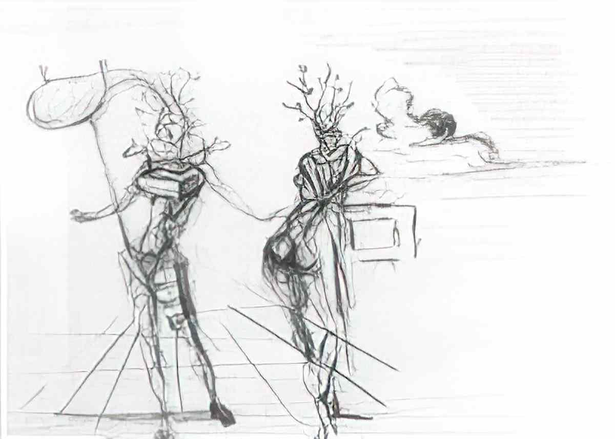 Salvador Dali salvador dali study for costumes for bacchanale Art A4 Photo Print