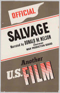 Salvage Us Film American World War II Advert Poster