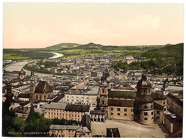 Salzburg from Maria Plain Vintage A4 Photo Print