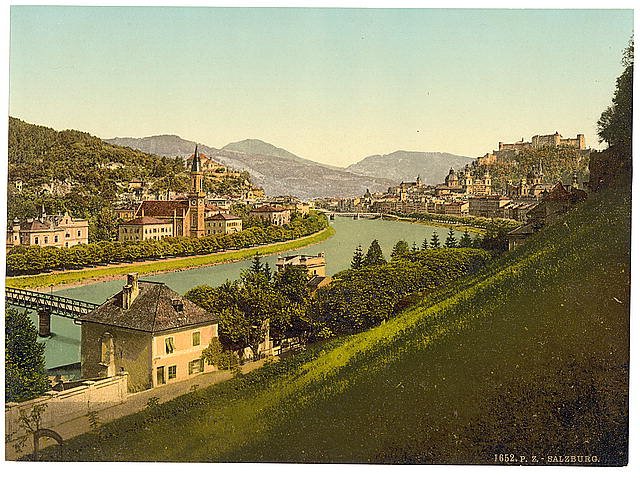 Salzburg general view Vintage A4 Photo Print