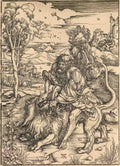 Sampson Fighting The Lion 1497 Vintage A4 Photo Print