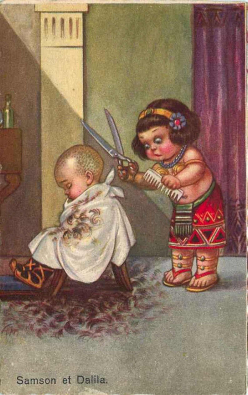 Samson Dalila Scene Vintage Retro Advert Ads A4 Photo Print
