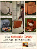 Samsonite Ultralite Luggage 1950s Vintage Retro Advert Poster