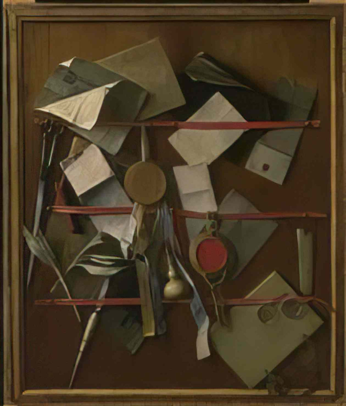 Samuel Dirksz van Hoogstraten trompe l oeil still life letter rack wi Art A4 Photo Print