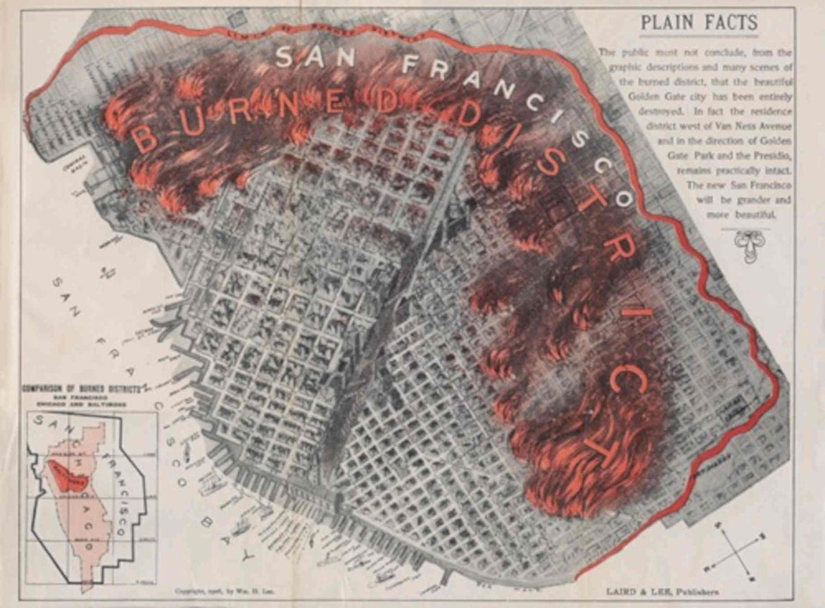 San Francisco Burns Vintage Retro Advert Poster