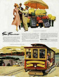 San Francisco Cablecar Vintage Retro Advert Ads A4 Photo Print