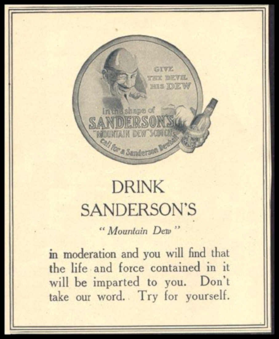Sanderson Mountain Dew 1 Vintage Retro Advert Ads A4 Photo Print