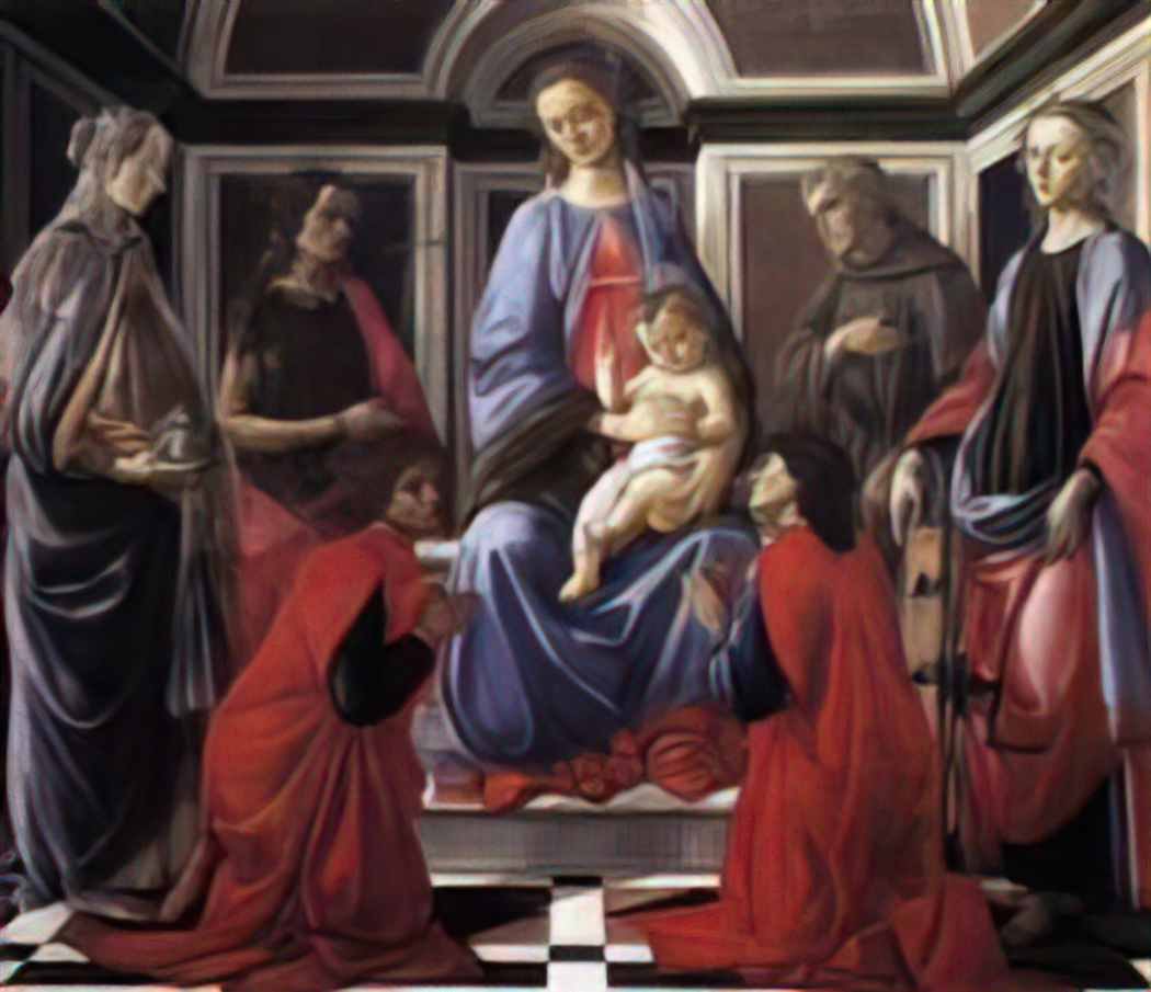 Sandro Botticelli madonna and child with six saints(1) Art A4 Photo Print