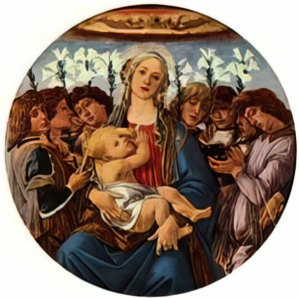 Sandro Botticelli madonna with child and singing angels(1) Art A4 Photo Print