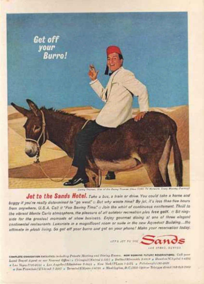 Sands Hotel Burro Vintage Retro Advert Ads A4 Photo Print