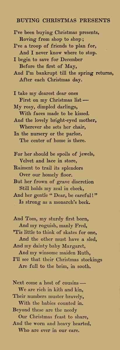Sangster ME 1838 1912 Book of Homespun Verse 1911 Buying Christmas Presents 1 A4 Photo Print