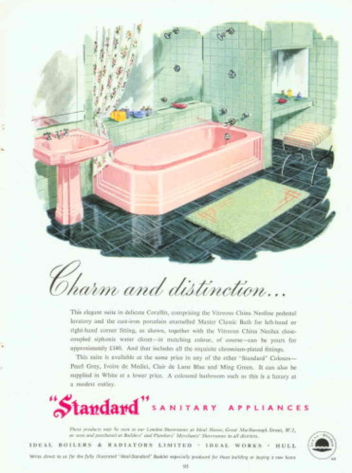 Sanitary Bathtub Chair 1950s Vintage Retro Advert Poster