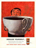 Sanka Coffee Cup 1950s Vintage Retro Advert Poster