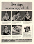 Sanka Coffee Life 1930s Vintage Retro Advert Poster
