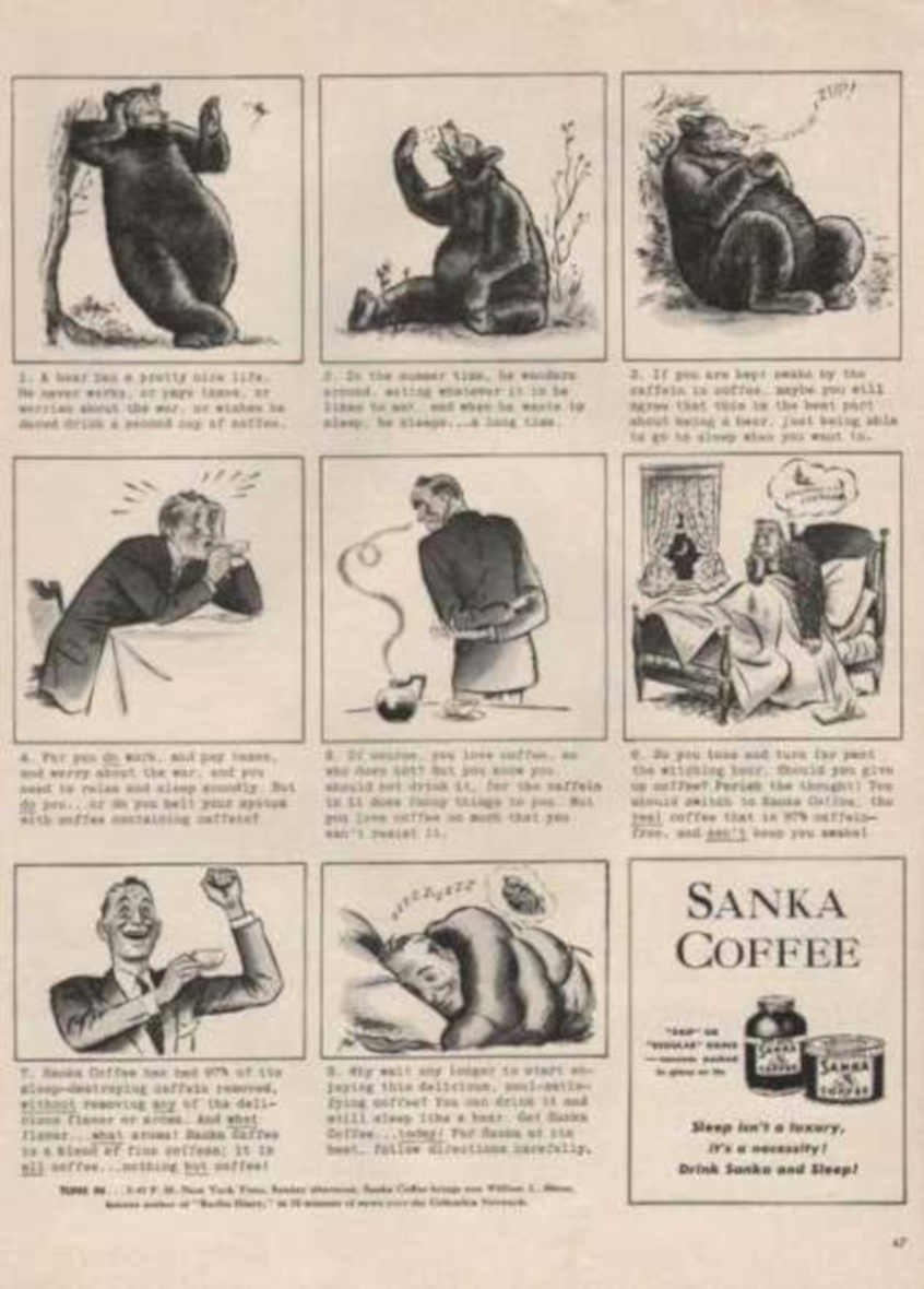 Sanka Coffee Scenes Vintage Retro Advert Ads A4 Photo Print