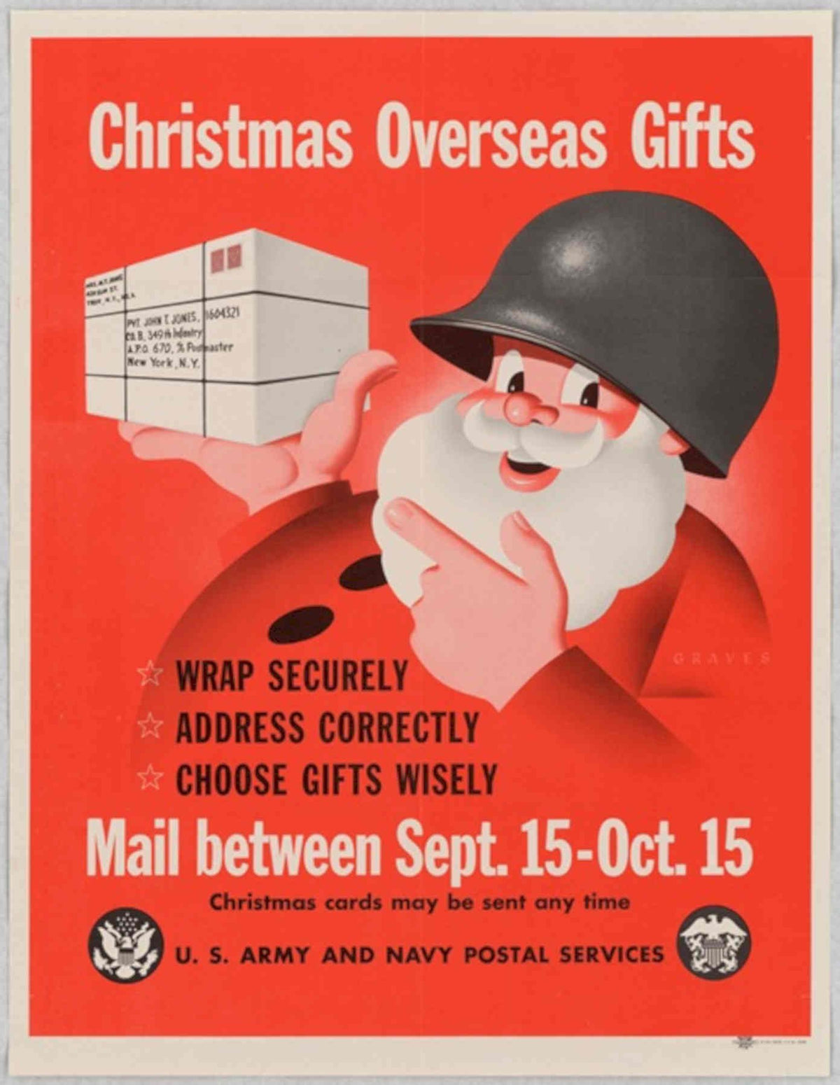 Santa Box Jones American World War II Advert Poster