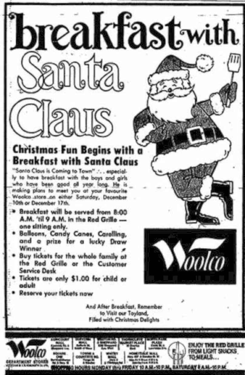Santa Breakfast Woolco Vintage Retro Advert Ads A4 Photo Print