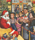 Santa Children Christmas 1950s Vintage Retro Advert Poster