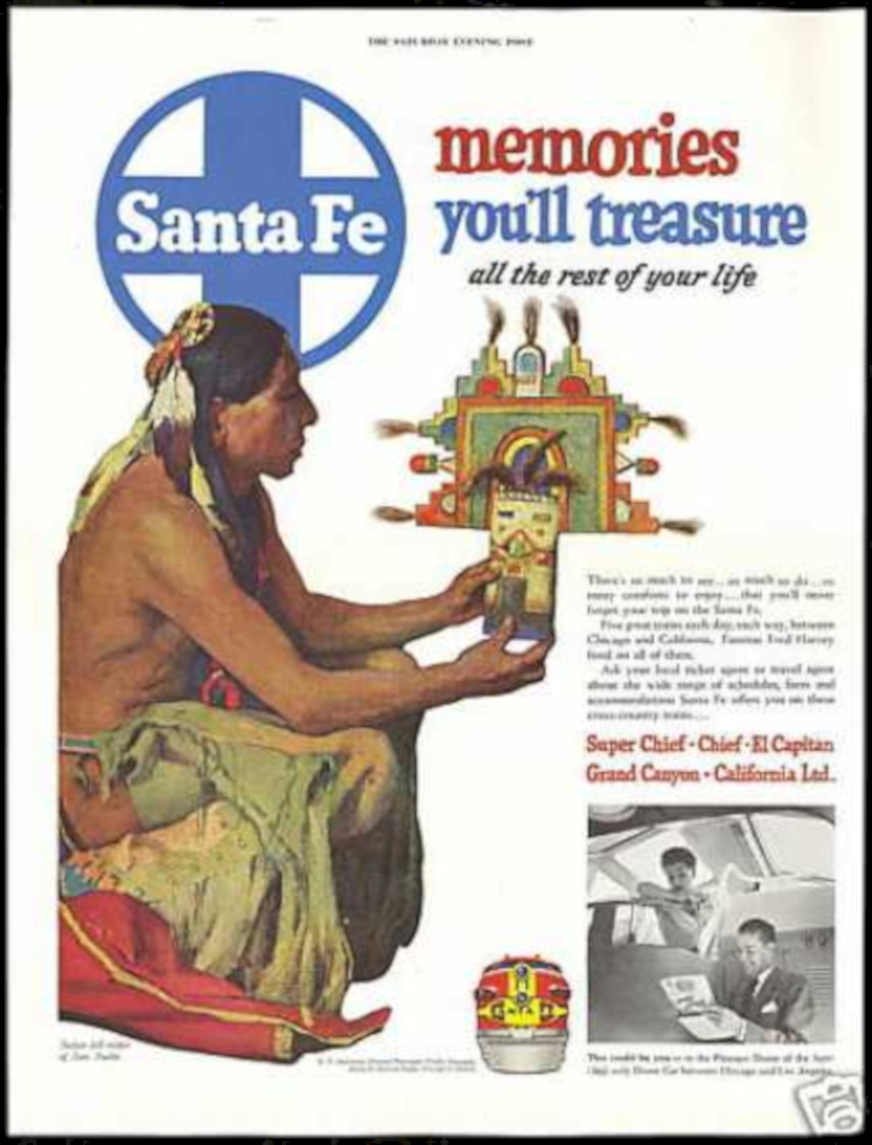 Santa Fe Canyon Vintage Retro Advert Ads A4 Photo Print