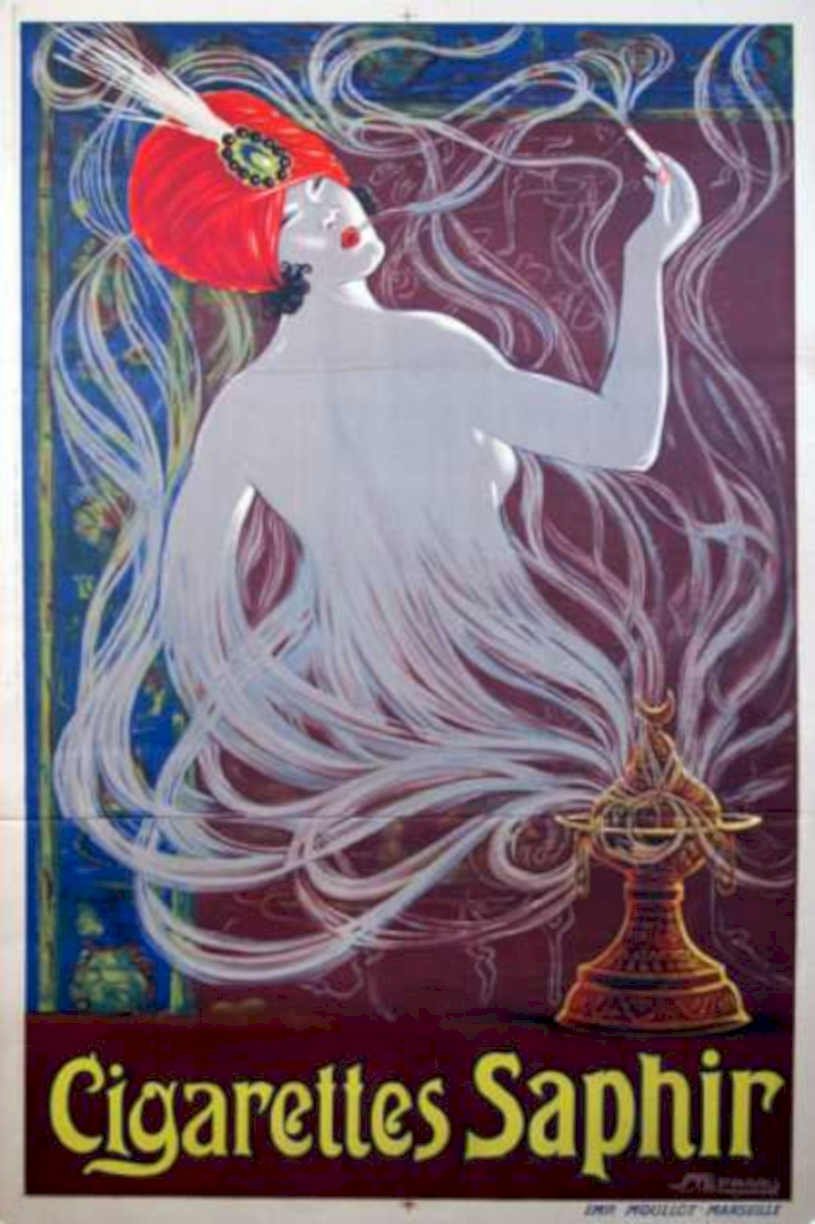 Saphir Cigarette Poster Vintage Retro Advert Ads A4 Photo Print