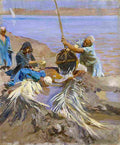 Sar Egyptians Raising Water from Nile Art A4 Photo Print