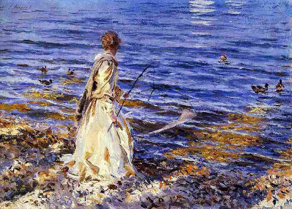 Sar Girl Fishing Art A4 Photo Print