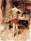 Sar Model Interior with Standing Figure Art A4 Photo Print