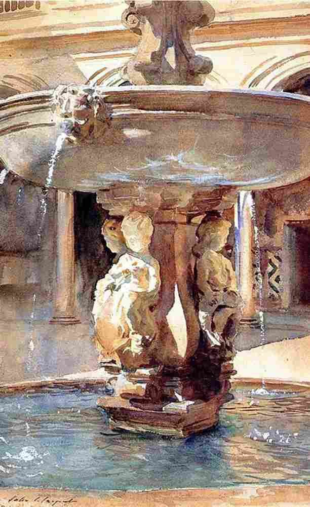 Sar Spanish Fountain Art A4 Photo Print
