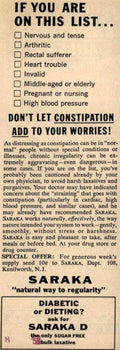Saraka Laxative Relief Vintage Retro Advert Ads A4 Photo Print