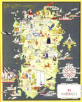 Sardinia Map Print Vintage Retro Advert Poster A4 Photo Print